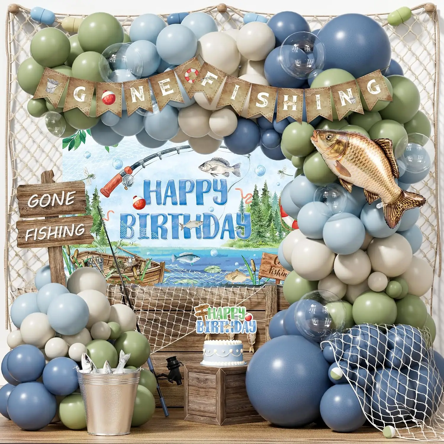 Fishing Birthday Party Decorations Kit… — Photo 1
