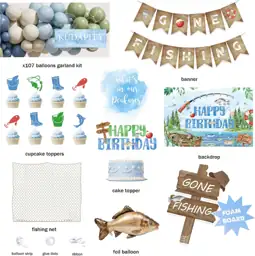 Fishing Birthday Party Decorations Kit… — Photo 2