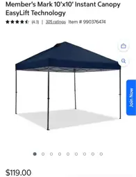 Member's Mark 10'x10' Instant Canopy… — Photo 1