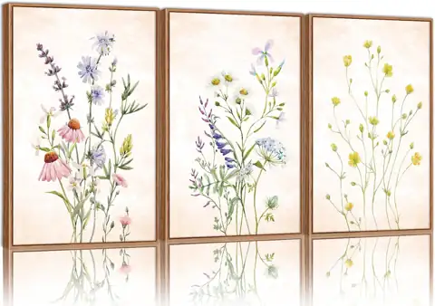 SIGNINART Watercolor Wildflower Framed Canvas… — Photo 1