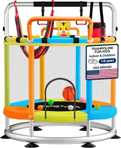 Trampoline for Kids Indoor/Outdoor Anti-Rollover… — Photo 1