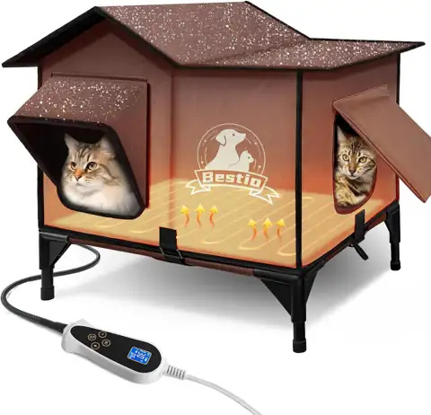 Heated Outdoor Cat House 21x17x17,… — Photo 1