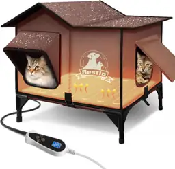 Heated Outdoor Cat House 21x17x17,… — Photo 1