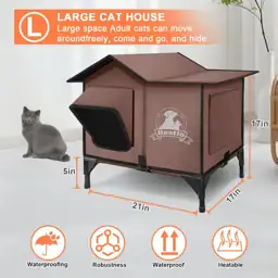Heated Outdoor Cat House 21x17x17,… — Photo 2