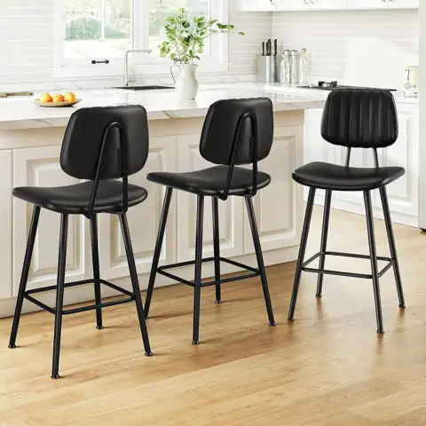 Raynesys 24-Inch Leather Bar Stools… — Photo 1