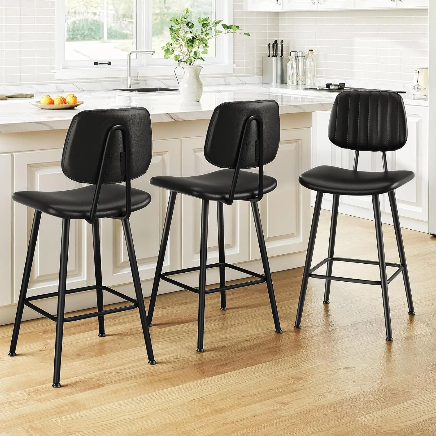 Raynesys 24-Inch Leather Bar Stools… — Photo 1