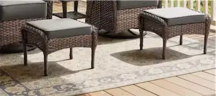 6in wicker ottomans with cushions — Photo 1