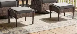 6in wicker ottomans with cushions — Photo 1