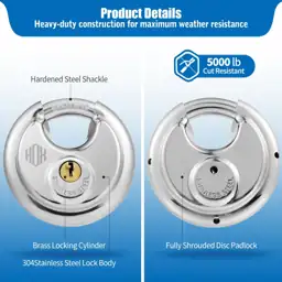HOX Keyed-Alike Disc Padlock, Hardened… — Photo 2
