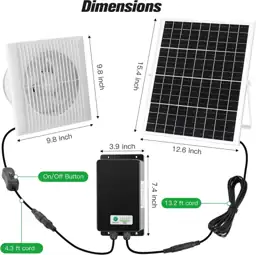 blessny 8" Solar Rechargeable Exhaust… — Photo 2