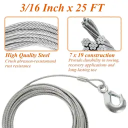 Steel Winch Cable with Hook… — Photo 2
