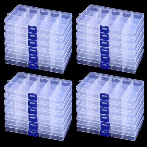 24-Pack 15-Grid Clear Bead Organizer… — Photo 1