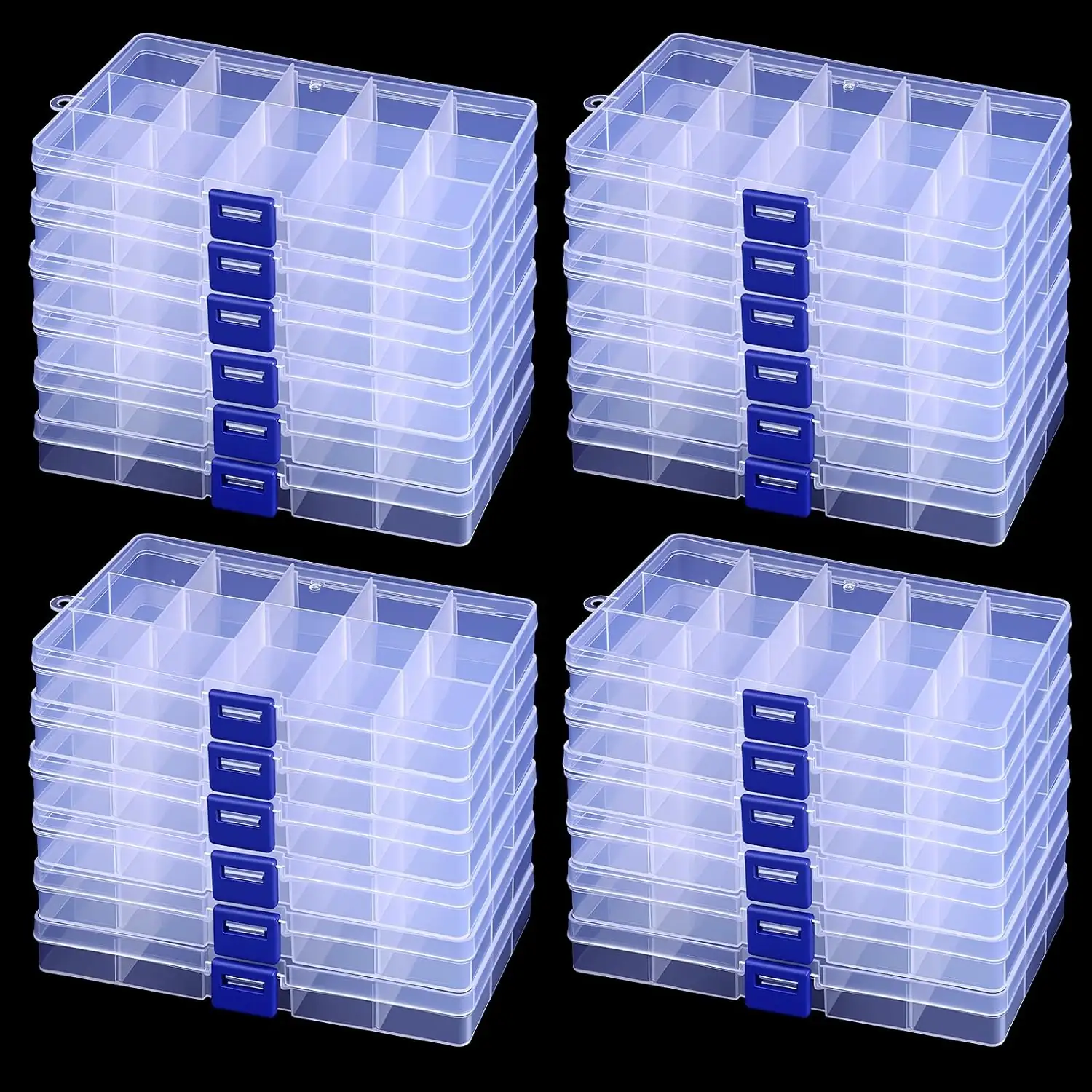 24-Pack 15-Grid Clear Bead Organizer… — Photo 1