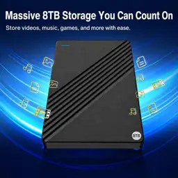 8TB External Hard Drive Portable HDD, USB 3.0 for PC Mac Storage ...