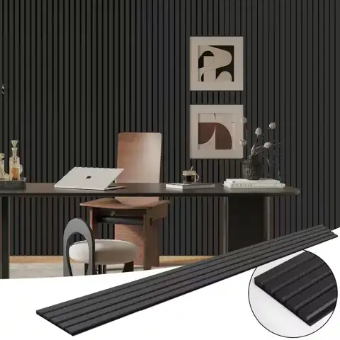 Black Wood Slat Acoustic Panels,… — Photo 1