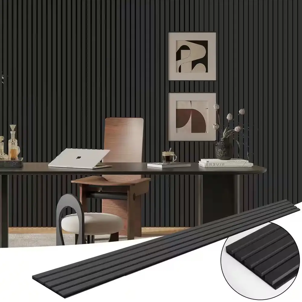 Black Wood Slat Acoustic Panels,… — Photo 1