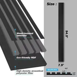 Black Wood Slat Acoustic Panels,… — Photo 2
