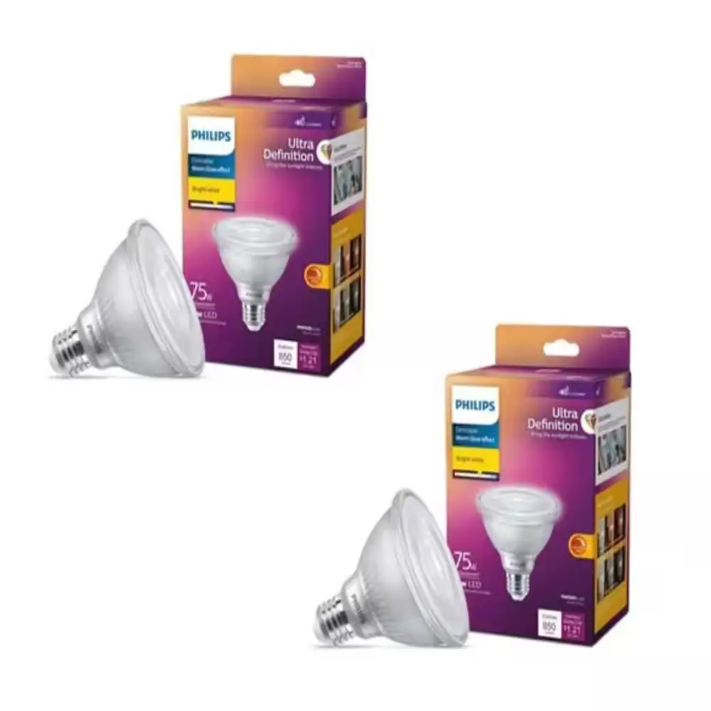 Triangle With Flashlight Sign 75-Watt Equivalent PAR30s E26 LED Light Bulb, Bright White with Warm ...