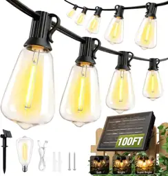100ft Solar String Lights Outdoor… — Photo 1