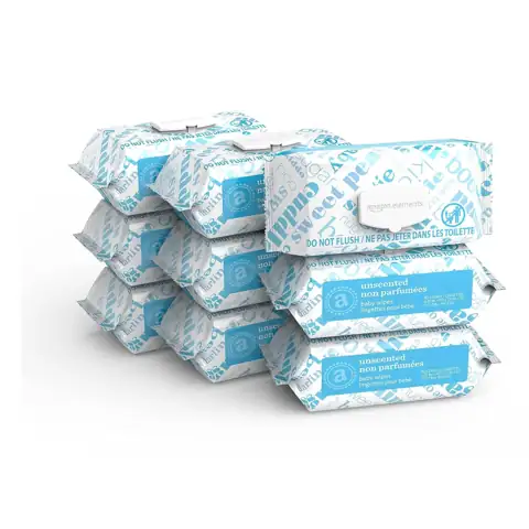 Amazon Elements Baby Wipes, Unscented,… — Photo 1