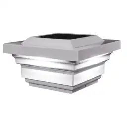Classy Caps Regal White Solar Powered 1 W LED Post Cap Light 1 pk (Qty ...