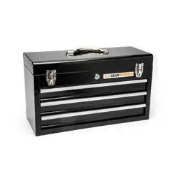 20 in Black Powder Coated Steel 3-Drawer Portable Locking Tool Box ...