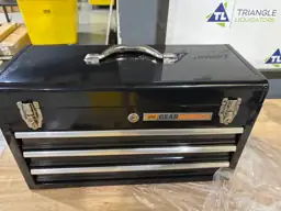 20 in Black Powder Coated Steel 3-Drawer Portable Locking Tool Box ...