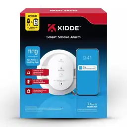 Kidde Hardwired Ring App-Enabled Smart Smoke Detector with AA Backup ...