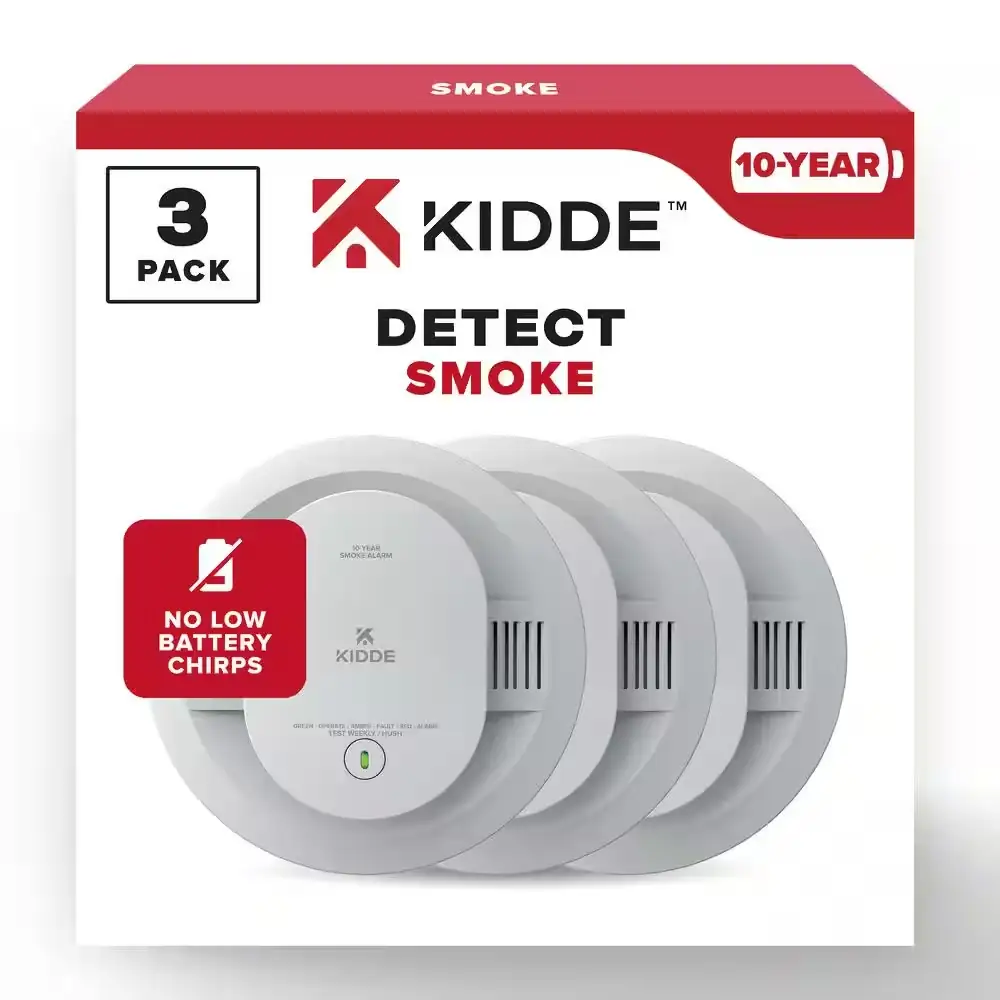 10-Year 3-Pack Battery Powered Smoke… — Photo 1