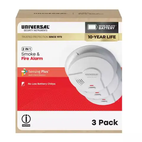 (3-Pack) 10-Year Battery Powered Smoke… — Photo 1
