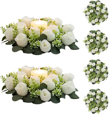 NUPTIO Flower Candle Rings for… — Photo 1