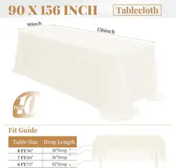 fani 10 Packs Ivory Tablecloth… — Photo 2