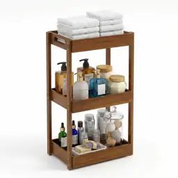 BEEFURNI 3-Tier Corner Standing Acacia… — Photo 1
