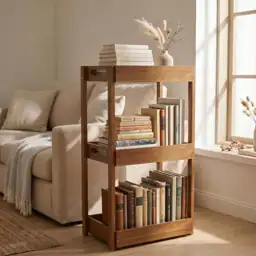 BEEFURNI 3-Tier Corner Standing Acacia… — Photo 2