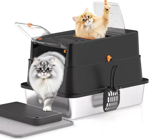 Stainless Steel Litter Box with… — Photo 1