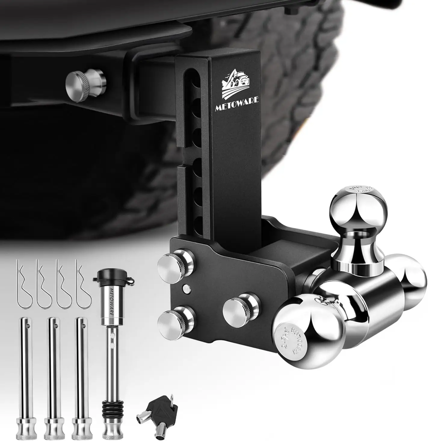 METOWARE Adjustable Trailer Hitch Fits… — Photo 1