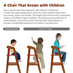 Wooden High Chair for Toddlers,… — Photo 2