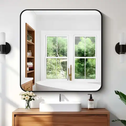 Bathroom Mirror 36x36 Black Square… — Photo 1