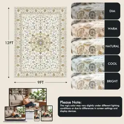 Fixwal Washable 9x12 Area Rug… — Photo 2