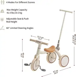 4-in-1 Toddler Tricycle with Adjustable… — Photo 2
