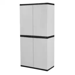 HDX Premium One 35 in. W x 71.7 in. x 18.5 in. D 4-Shelf Resin ...