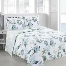 Multi-Colored Coastal & Fish Themed… — Photo 1