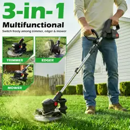 24V 8 Inch Cordless Weed Wacker, 3-in-1 Lawn Edger Grass Trimmer ...