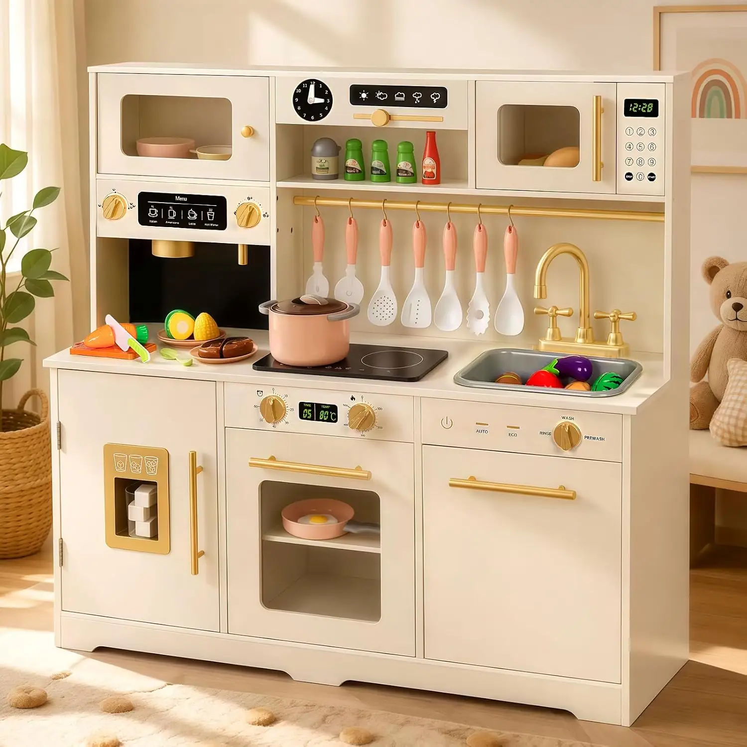 Kids Play Kitchen, Large Wooden… — Photo 1