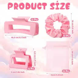 24 Pcs Pink Hair Claw… — Photo 2
