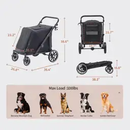 Large Dog Stroller, 100-LB Capacity,… — Photo 2