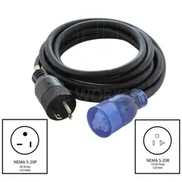 50 ft. NEMA 5-20 T-Blade Indoor/Outdoor Extension Cord with Indicator ...