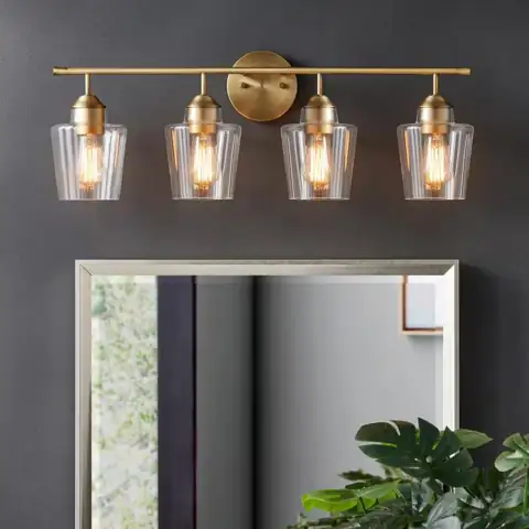 30.25 in. 4-Light Antique Brass… — Photo 1