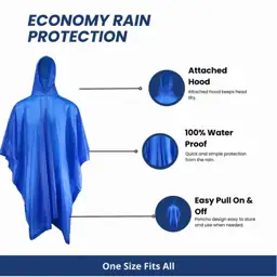 One-Size-Fits-All Blue Polyester Seamless Waterproof… — Photo 2
