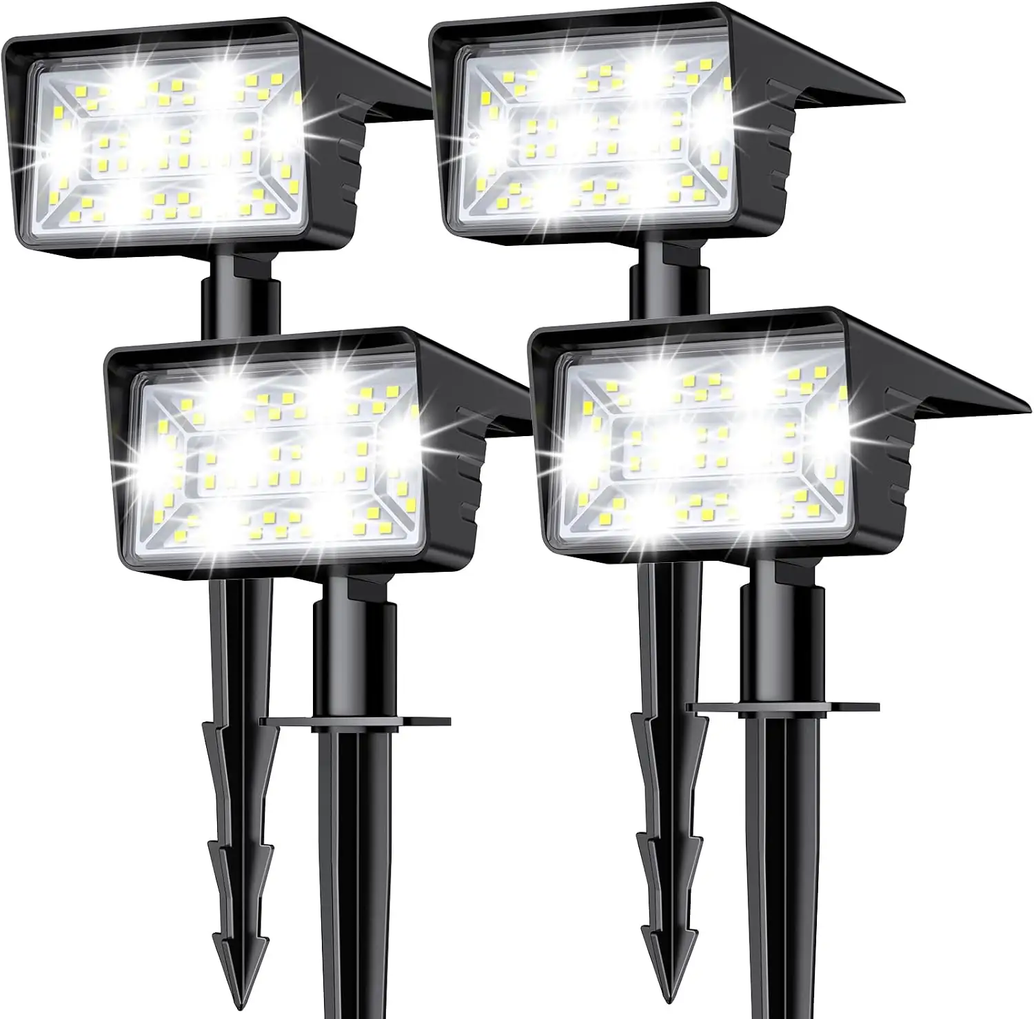 Solar Spot Lights 60 LED, Auto On/Off, IP68 Waterproof, 3 Modes, 2-in-1 ...
